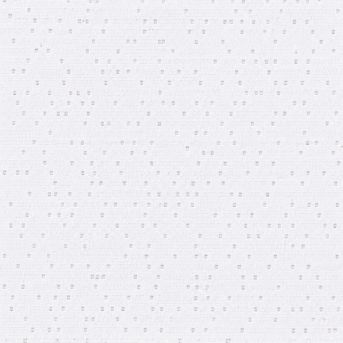 White textile with punch-card inspired holes.