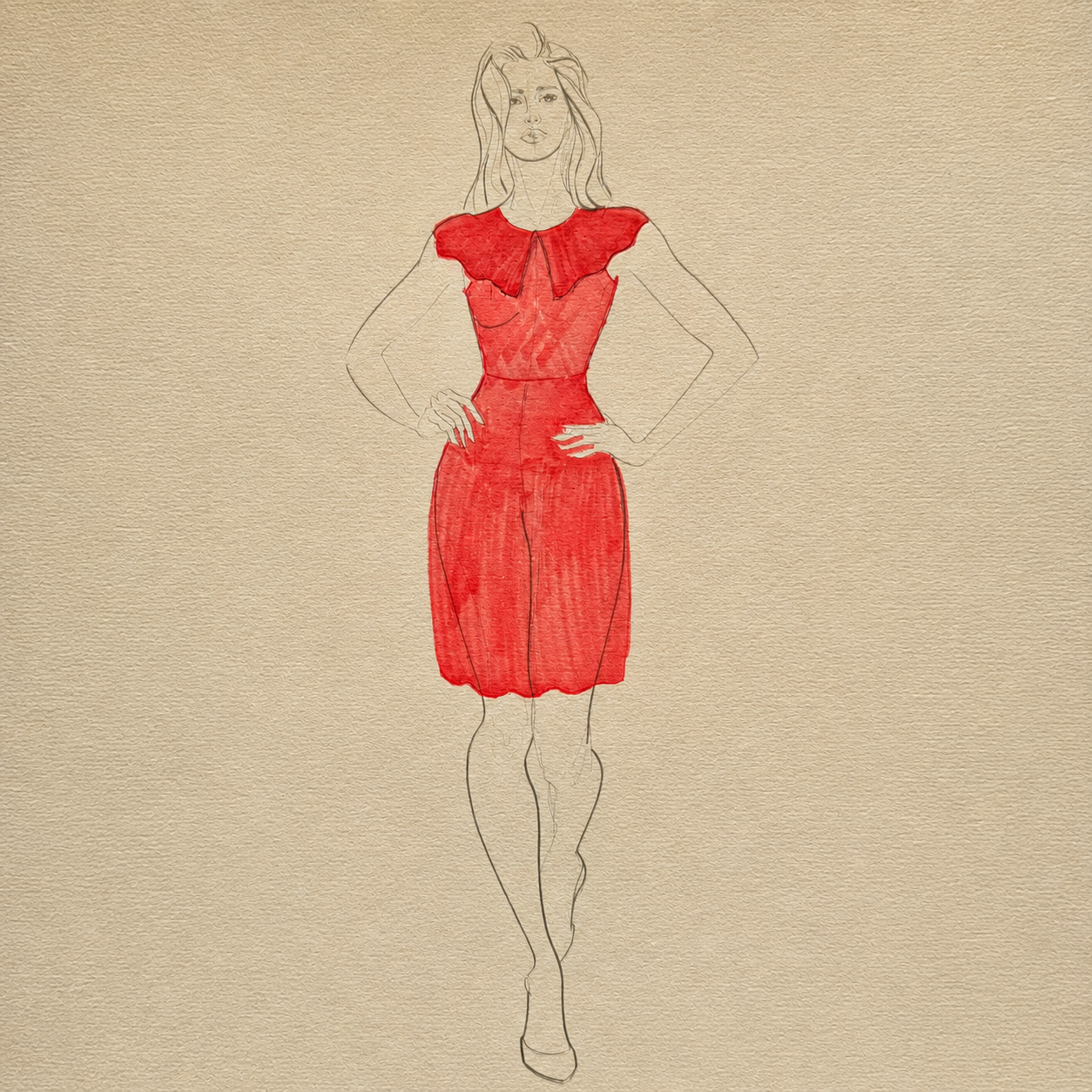 Original sketch for Scarlet bloom.